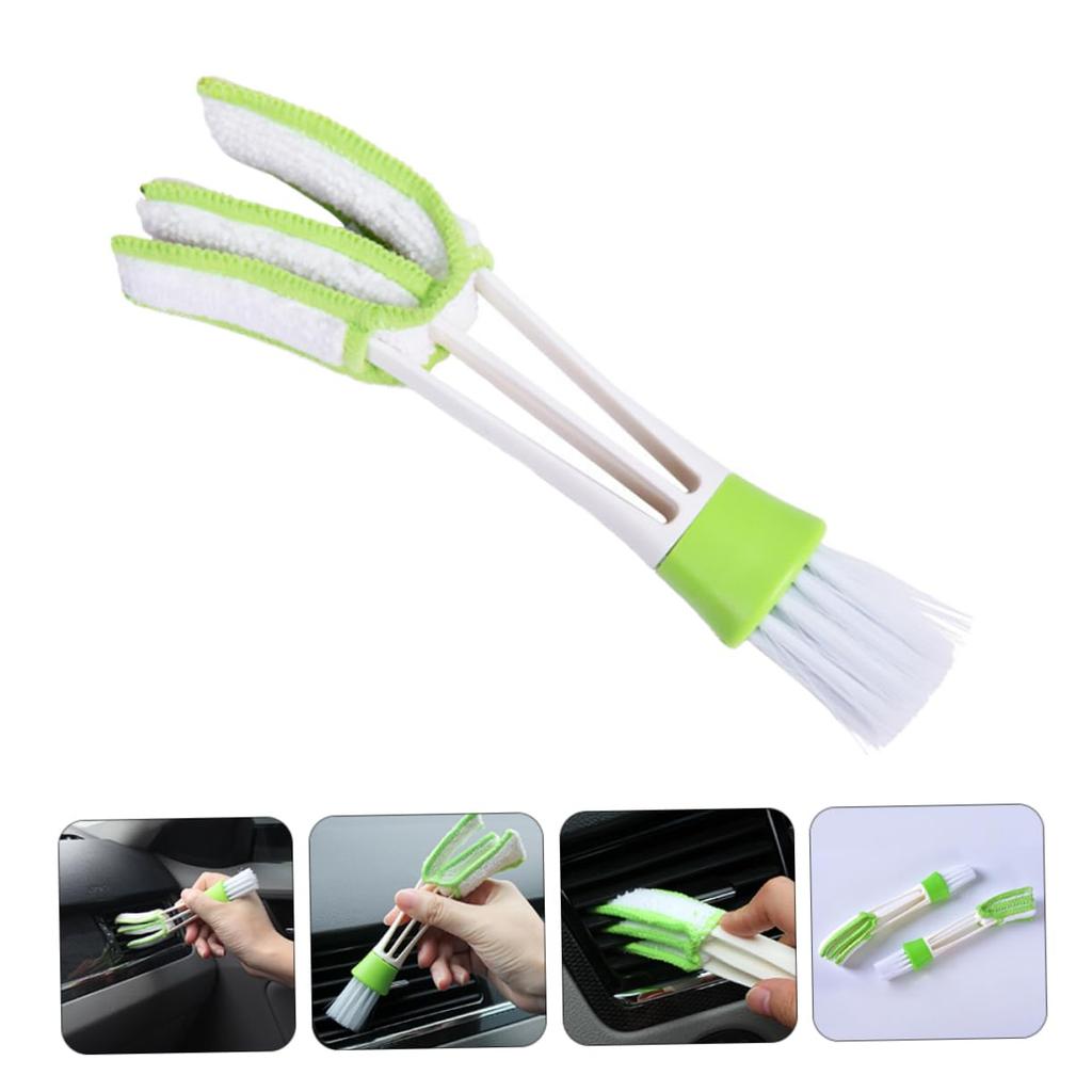 BELLIFFY 3-in-1 Car Brush Air Conditioner Interior Brush Keyboard Cleaning Computer Vent Home Detail Cleaning Louver Brush