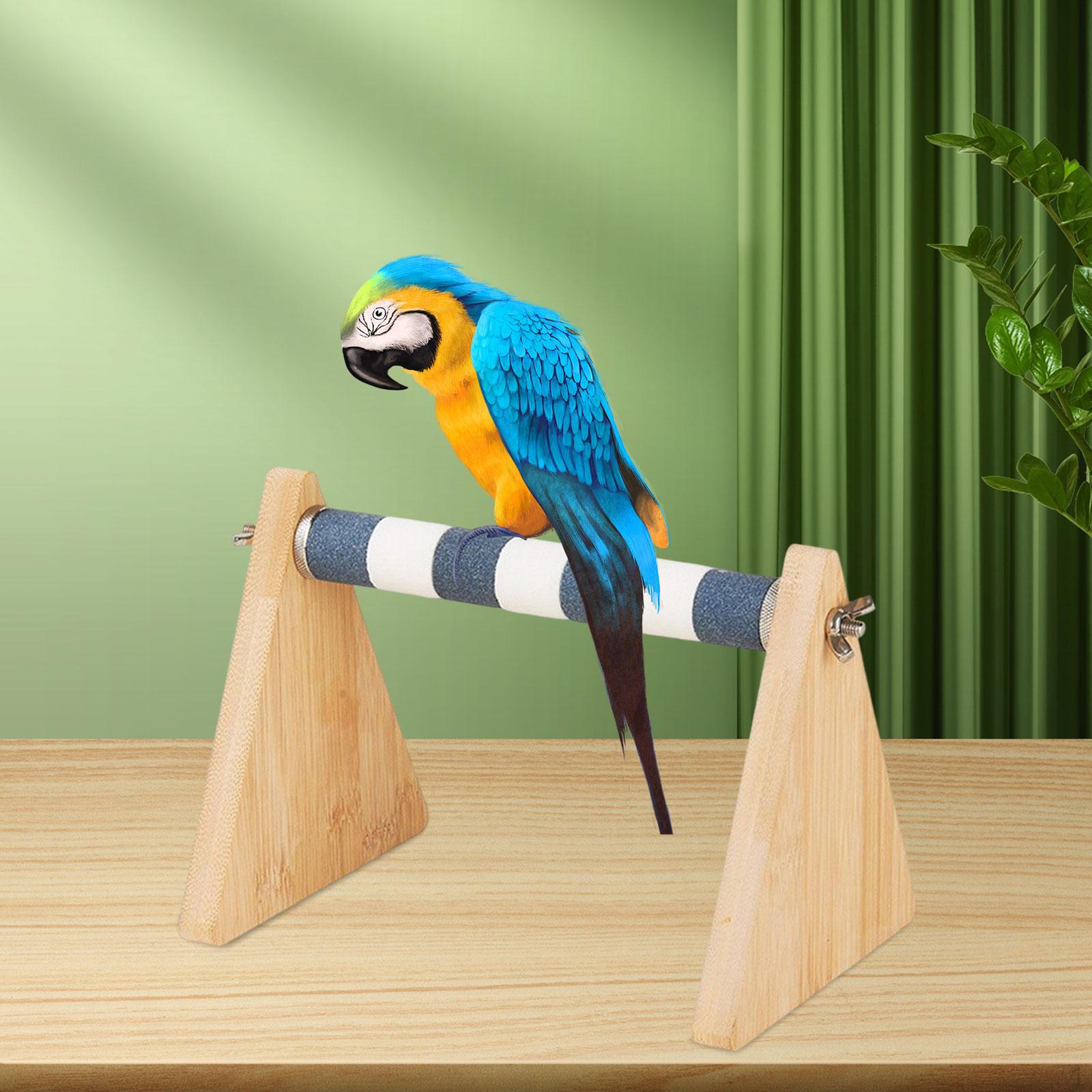 

Bird Perch Stand for Small Parrots - Travel-Friendly Training Gray White 25mm