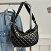 Space Cotton Shoulder Bag Fashion Hobo Crossbody Bags Lattice Pattern All-match Large Capacity Handbags