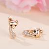 Wish Personality Design Sense Champagne Gold and White Diamond Fox Ear Buckle