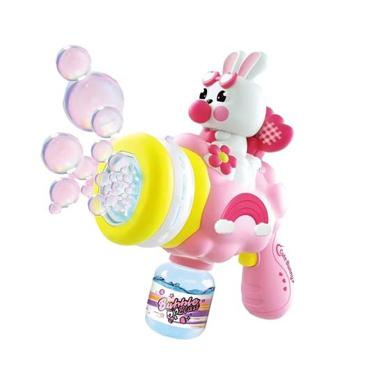 

Electric Bubble Blower Rabbit Automatic Bubble Machine for Kids Colorful LED Lights Outdoor Toy for Birthday Party Fun Gift for Toddlers Girls A