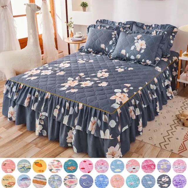 

1/3 шт. 15-дюймовая юбка с 3D цифровым цветочным принтом и рюшами, простыни с подушками, комплект Shames, мягкое и удобное покрывало, покрывало, юбки для кровати