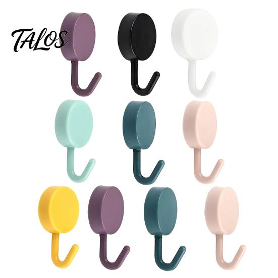Damage Free Wall Hooks 10PCS Adhesive Hooks, Decorative Multi-colored Plastic Hangers, No Storage Organizers Drilling Required Colorful for