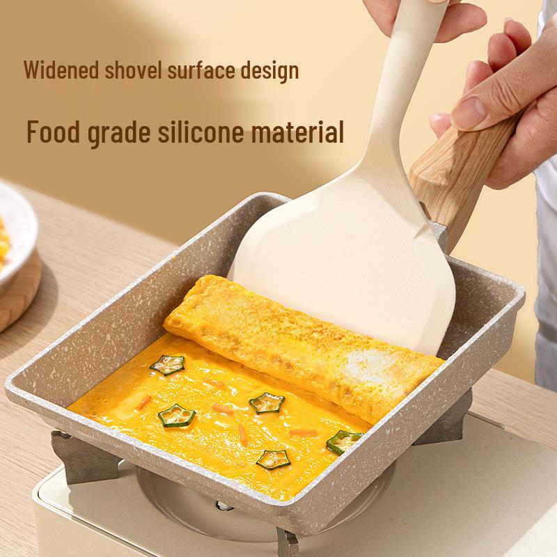 Hochtemperaturbeständiger Silikon-Tamagoyaki-Spatel - Antihaftbeschichtet, Lebensmittelqualität
