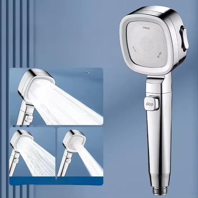High Pressure Shower Head Water Saving 3 Modes Shower Heads Adjustable One-Key Stop Water Massage Sprayer Bathroom Accessories