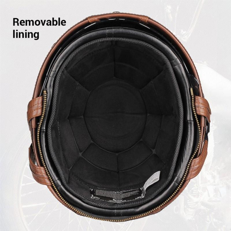 Retro Motorcycle Helmet Vintage Moto Helmet Men Women Half Helmet Built In HD Lens Riding Scooter Capacetes DOT Certification