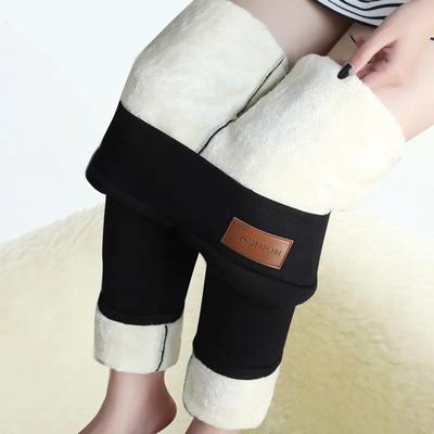 Zimné Slim Zamatové nohavice s vysokým pásom Dámske Kancelárske nohavice Hrubšie Teplé Legíny Jednofarebné Mäkké Dámske Fleece Pencil Pants 29270