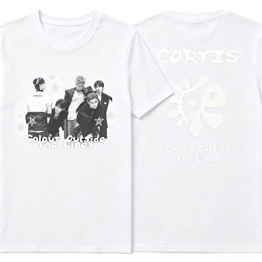 Sommer-Heißverkauf KPOP CORTIS Grafik-T-Shirt Y2K Herren Damen Baumwolle Gothic Rundhals-T-Shirt mit Aufdruck Kurzarm Leichtes Freizeit-T-Shirt
