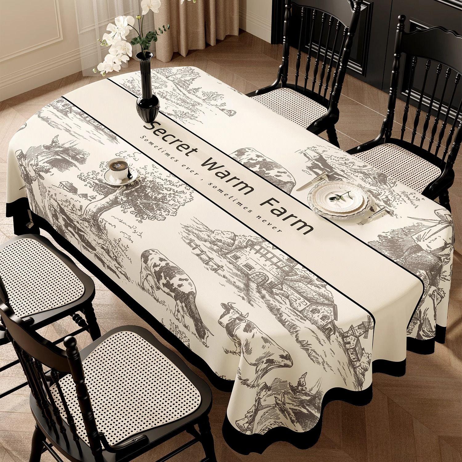 European Retro Minimalist Tables Pad PVC Rectangular Luxury Tablecloth Oil Resistant Wear Resistant Easy To Maintain Desk Mat tablecloth 60x120cm