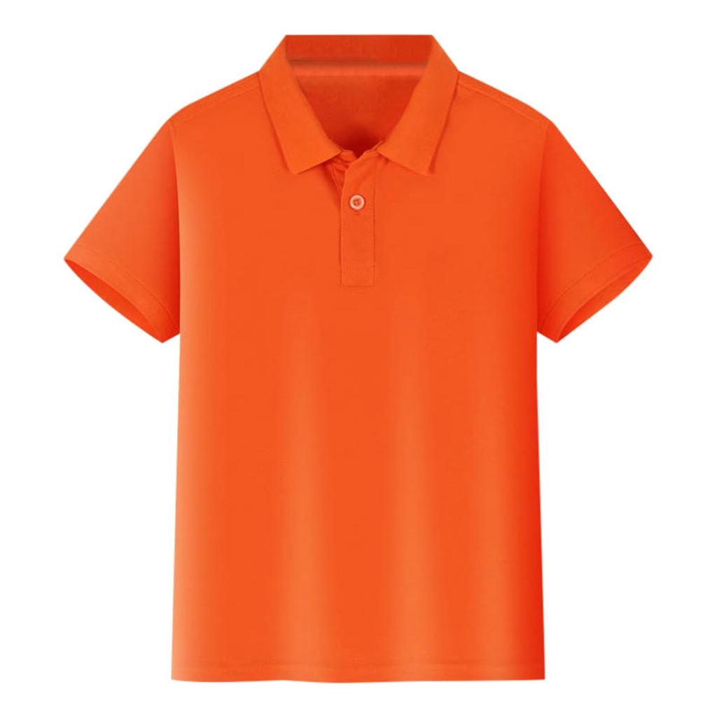 Children's Casual Polo Shirt Short Sleeve Loose Fit Solid Color Basic Tee Comfortable Lightweight Soft Fabric