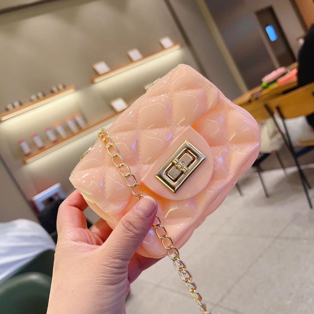 Summer Mini Jelly Bag, Crossbody Shoulder Bag, Diamond Chain Bag, Pvc Change Women'S Bag.