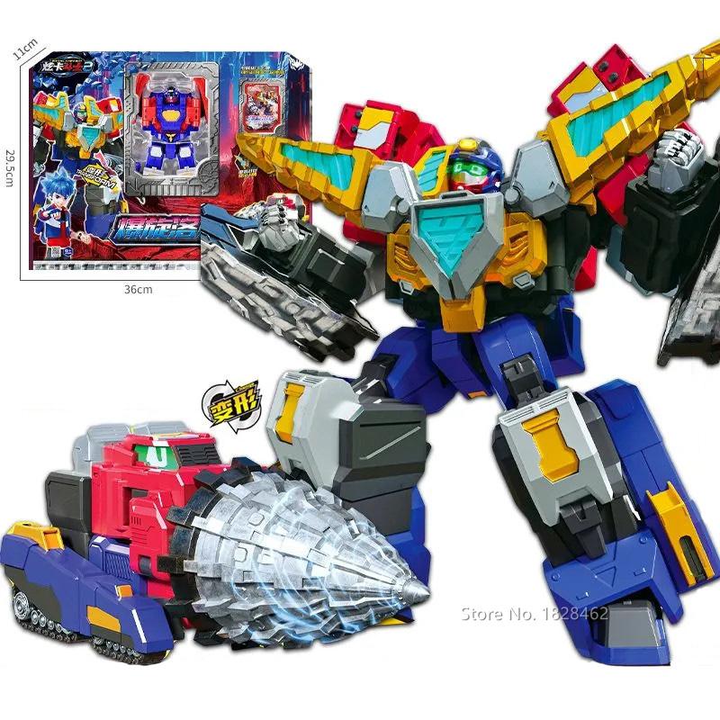 Metal Cardbot Season 2 Blue Cop S Transforming Robot To Car Action Figures with Card Transformation Car Musclehyde Model Toys