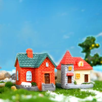 Decoración Resina Adorno Miniatura Casa de Hadas Villa Paisaje Miniatura Decoración Bonsái Exterior DIY Decoración Casa de Muñecas