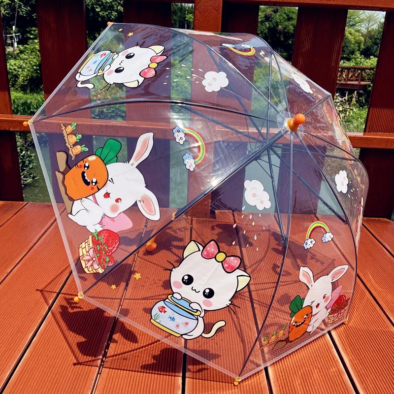 Nouvelle équipe d'ingénierie de camion de pompiers parapluie transparent pour enfants maternelle créatif mignon dessin animé bébé étudiant garçon parapluie