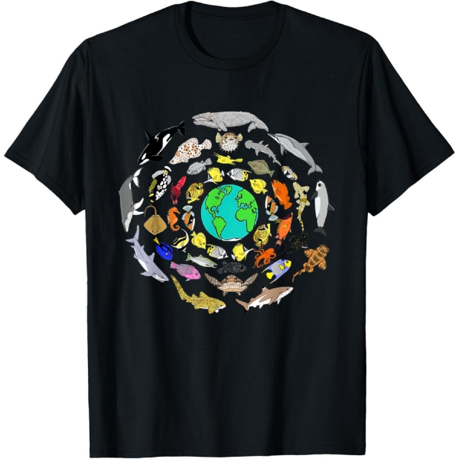 World Oceans Day Sea Life Enviromental Earth Day T-Shirt S
