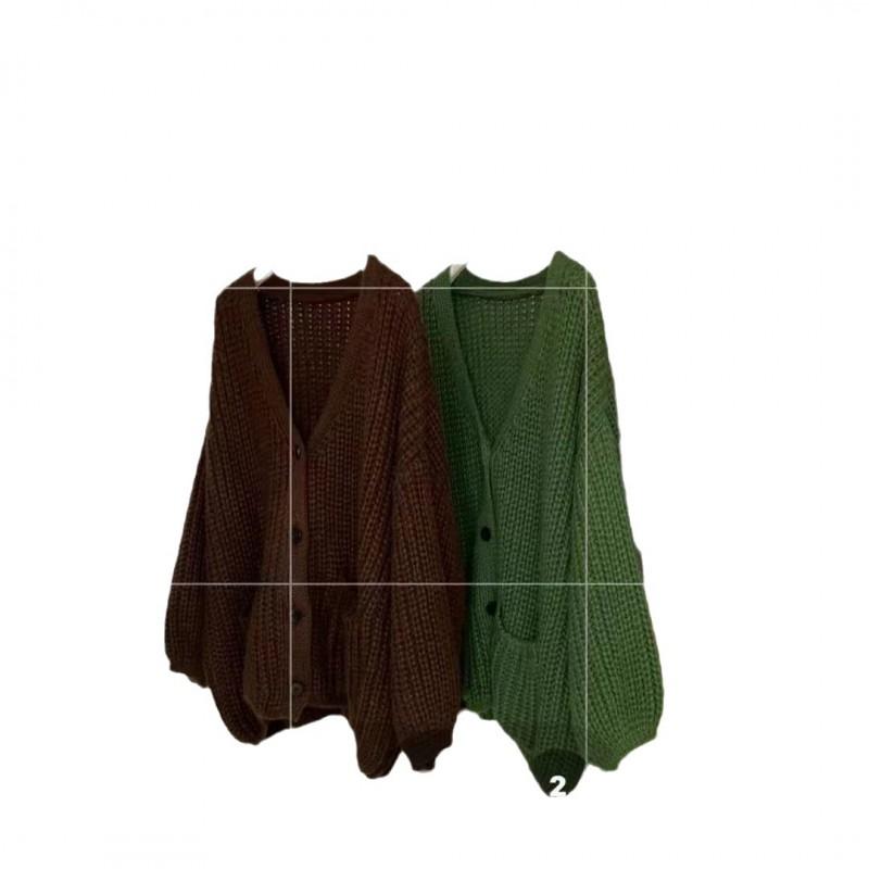 Womens Oversized Chunky Knit Cardigan Sweater V-Neck Long Sleeve Loose Fit Cozy Warm Winter Outerwear