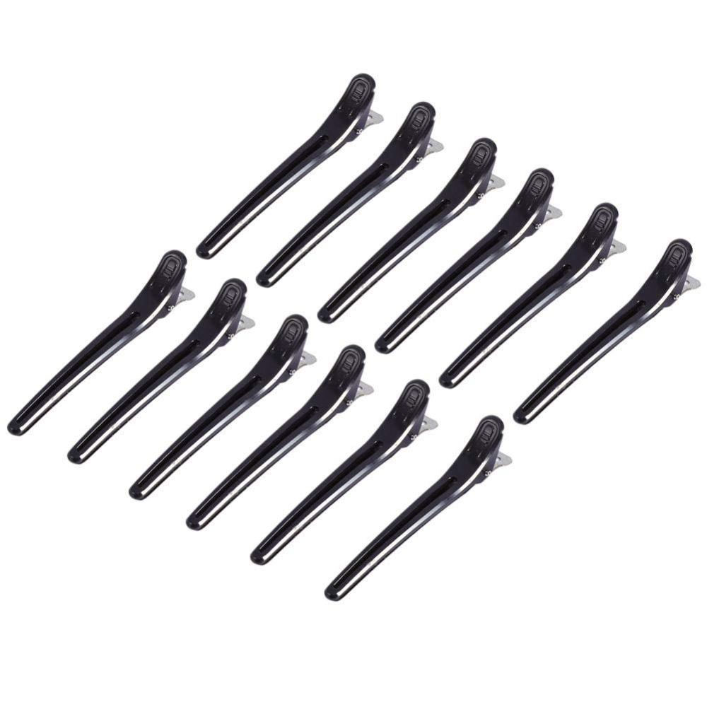 12PCS Black Color Duckbill Hair Clips Aluminium Alloy Alligator Hair Clips Home Use