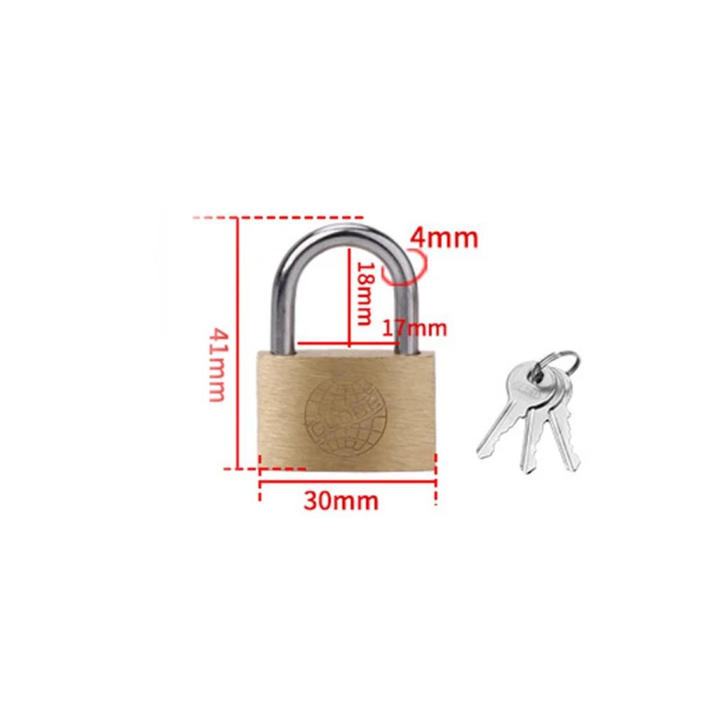 Copper Padlock Small Locks for Luggage Case Locker Home Improvement Hardware 20mm 25mm 30mm 40mm 50mm Include 3Keys