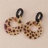 Premium Acrylic Hollow Out Geometric Round Leopard Print Vintage Colorful Dangle Earrings Women Lightweight Fashion Jewelry