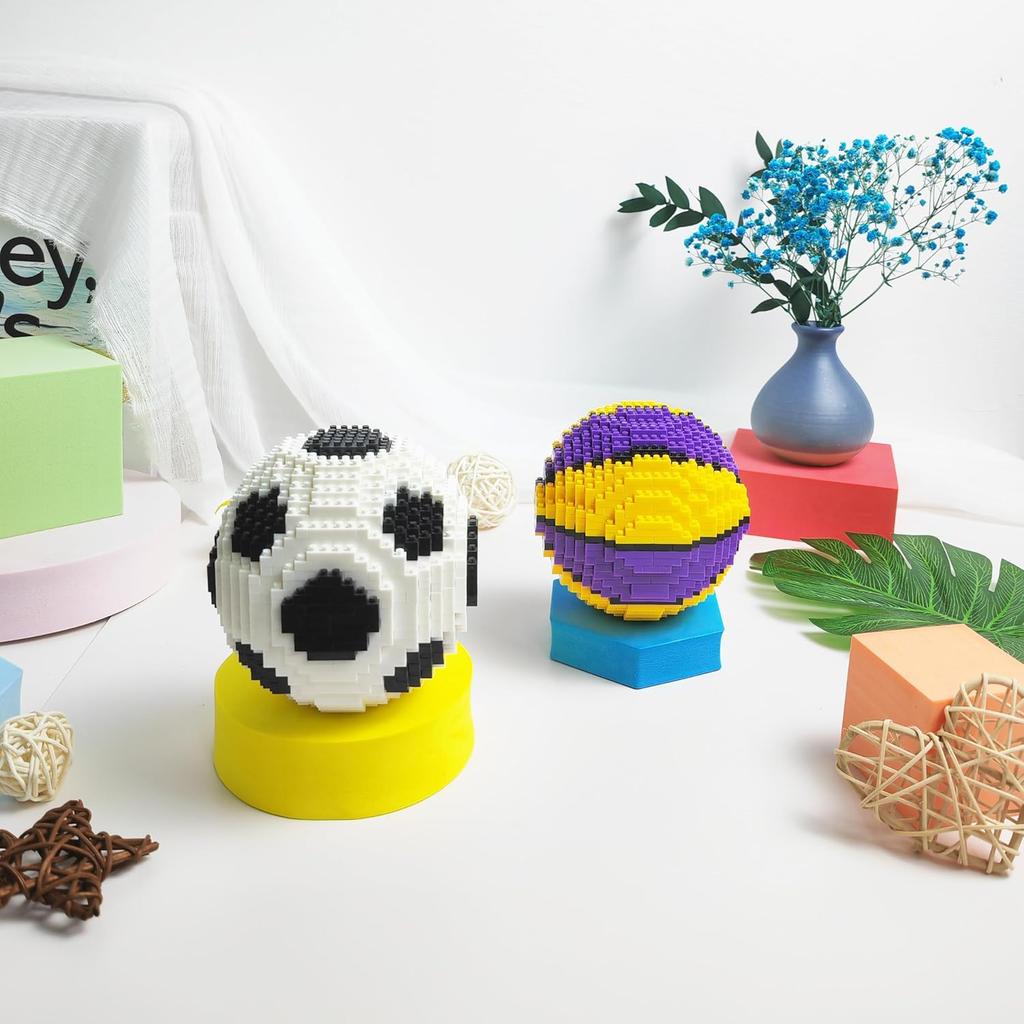 Sport  DIY Mini Building Blocks: Soccer & Basketball Set Creative Assembled Toys, Ideal Gift for Sports Fans, Unique Room Decor