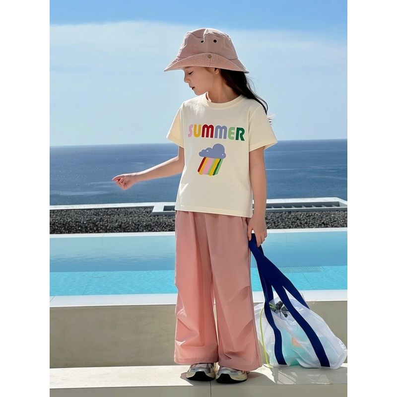 Brand Export Original Children's Clothing 2026 Summer New Product Girls' Pure Cotton Cartoon Print Short-Sleeved T-Shirt Baby Clothes