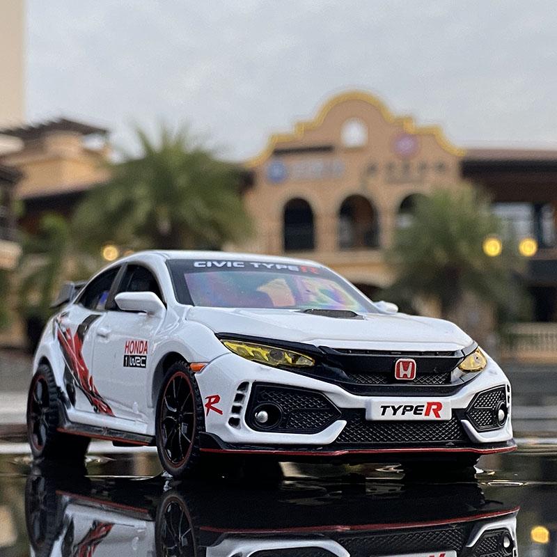 1/32 HONDA CIVIC TYPE-R Legierungsauto Modell Diecasts & Spielzeugfahrzeuge Metall Sportwagen Modell Ton und Licht Sammlung Kindergeschenk