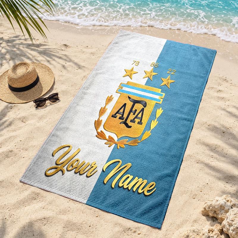 Argentina national team Custom Name Beach towels also serve as bath towels summer essential a musthave for the outdoors the beach and the pool