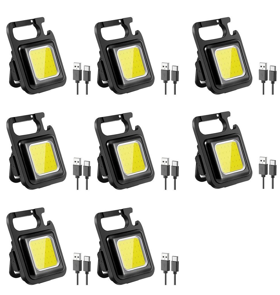 COB Multifunctional Portable Mini Keychain Light Rechargeable USB Interface LED Work Light Emergency Outdoor Camping Light