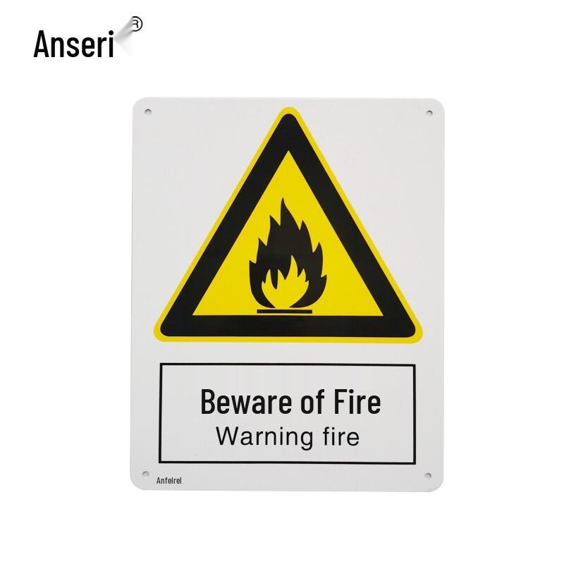 Ansell Beware of Fire Warning Safety Sign 40x50cm