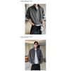 Men Loose Stand Collar Cleanfit Deconstructed Short Bomber Jacket Casual Workwear Outerwear