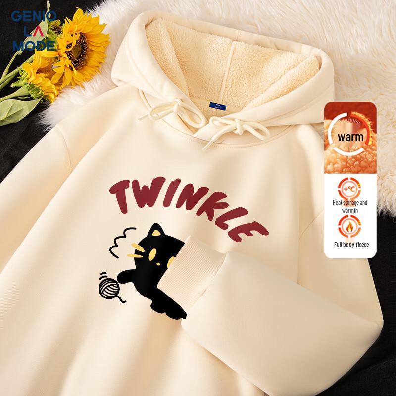 GENIOLAMODE Men's Heavyweight Fleece Hoodie with Cartoon Print