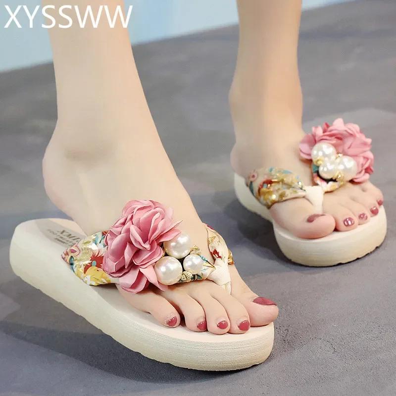 Fashion Fashion Women Beach Flip Flops Summer Sandals Slip- Resistant Flip Flops Women Slippers Outdoors Sandals  Big Size 35-41