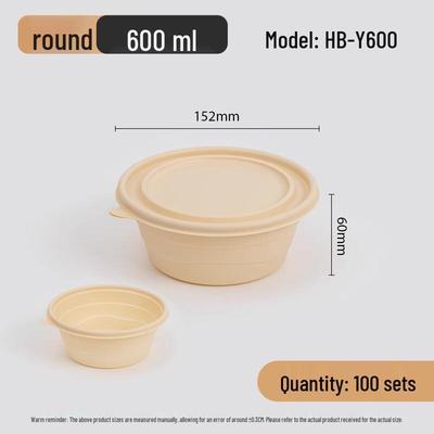 Biodegradable Disposable Round Food Container with Lid