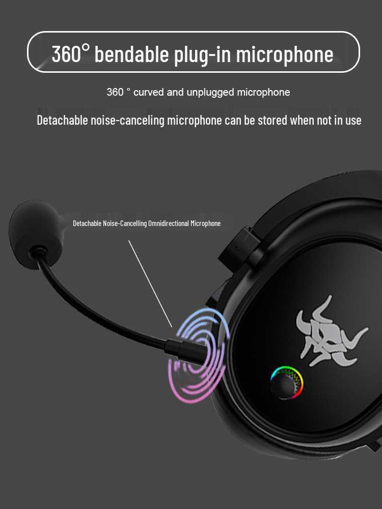 Dual-Mode 2.4G Wireless Gaming Headset with Bluetooth and Mic