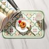 Vintage Floral PVC Leather Placemats Romantic Retro Dining Table Mats Heat Resistant Waterproof Washable Bowl Pads Home Decor