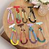 Korean Cute Contrast Color Braided Rope Phone Chain Charm Strap Cord Keychain For iPhone 16 Lanyards Bag CCD Girl Hanging Rope