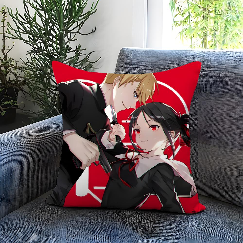 Kaguya-sama Love Is WarS Cushion Cover Comfortable Reversible Pillow Cover Ideal for Car Sofa Bedroom & Beyond
