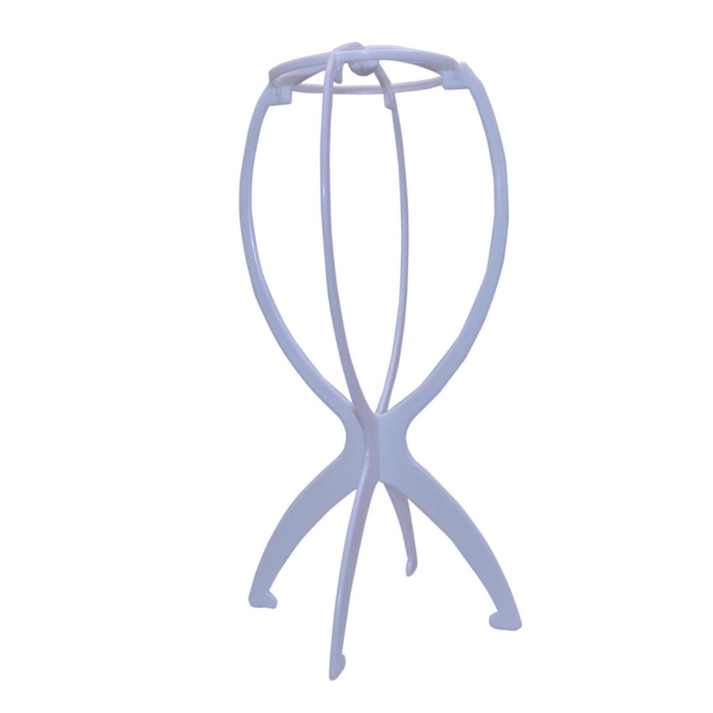 Barber Shop Folding Wig Stand - Plastic Hair Support Tool & Head Cover Holder