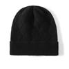 Girls' Artistic Retro Cashmere Diamond Pattern Knit Hat - Solid Color and Warm for Autumn/Winter