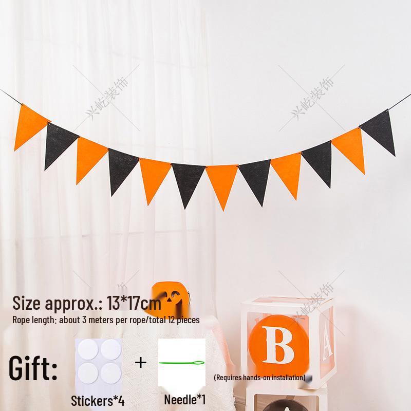 Yellow-Green Felt Pennant Bunting for Kids' Birthday or Kindergarten Decor