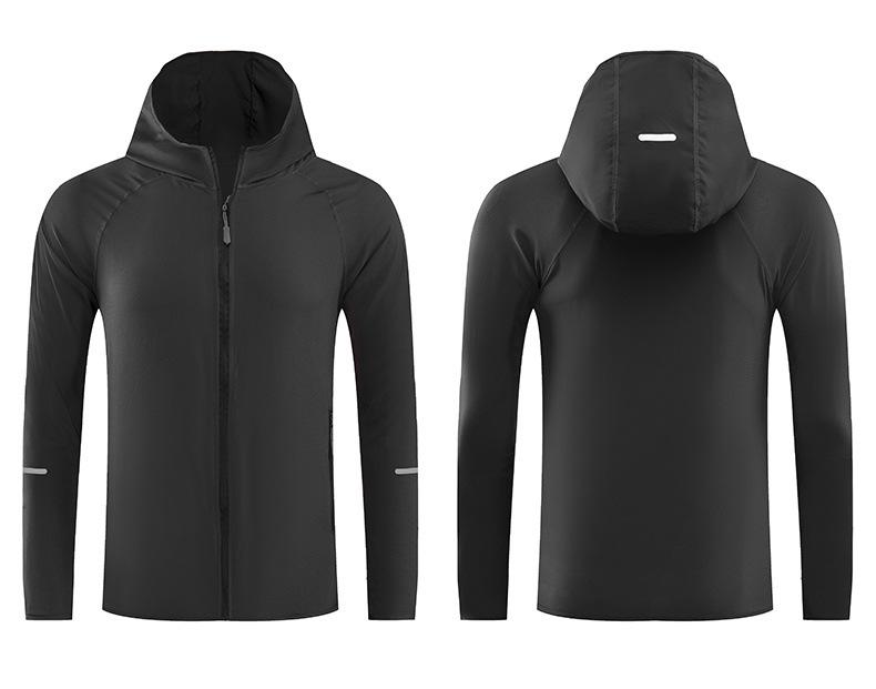 2025 Sommer Paar Schnelltrocknende Laufjacke mit Kapuze und Reflektoren für Sonnenschutz