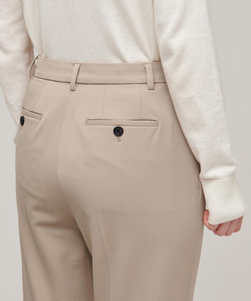 MUSINSA STANDARD WOMAN Women'S Heavyweight Fleece-Lined Slim Straight Hidden Elastic Waist Slacks [Beige]