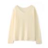 Women's 3D Honeycomb Stitch V-Neck Wool Sweater, Long Sleeve Loose Crochet Knitwear