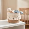 Round Tassels Storage Basket Bohemian Style Makeup Brush Storage Box Pen Holder  Office Ornament