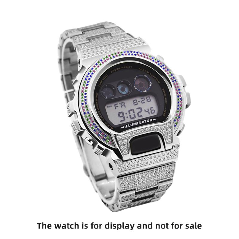 DW6900 Mod Kit metal case strap for Casio G-SHOCK DW-6900 modified stainless steel bezel diamond case bracelet watch accessories