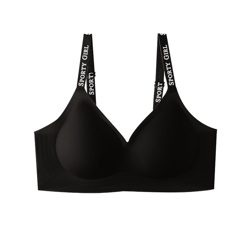 Comfortable non-marking lift large chest shows small gathering women's underwear jelly glue soft support adjustment type no steel ring bra