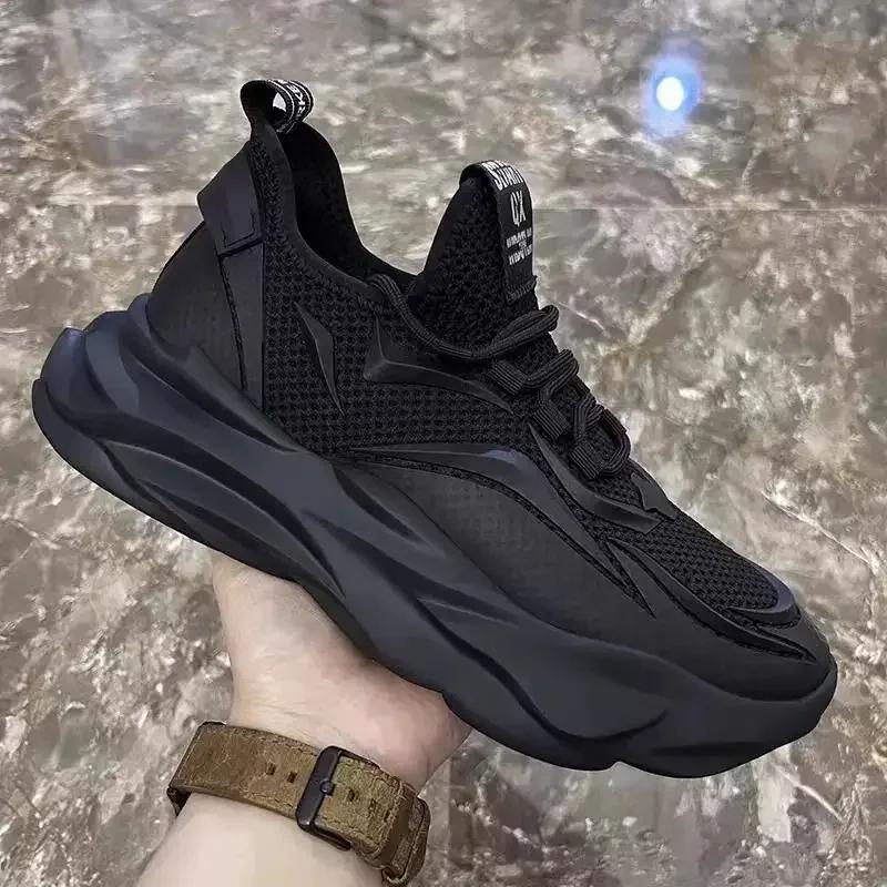 Fashion Men Mesh Breathable Casual Shoes Lac-up Soft Vulcanize Shoes Runing Sport Platform Fashion Walking Sneakers Zapatillas