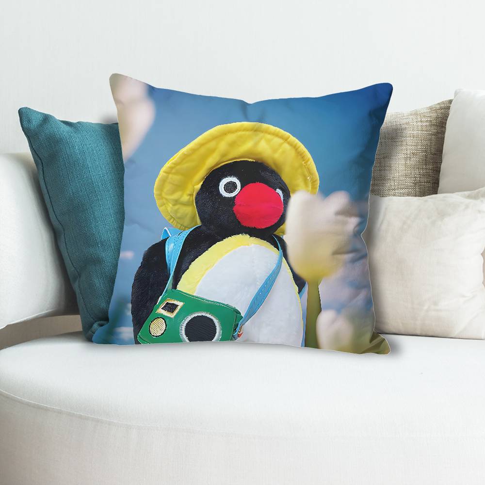 Penguin Cute PPingu Various Sizes Square Pillow Case For Car Home Bedchamber Decor Custom Valentine gift