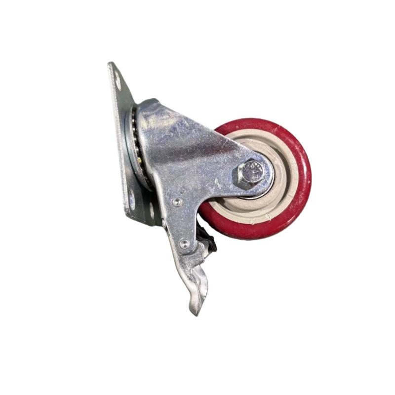3-inch Swivel Wheel Castor Mounting Bracket with Brake for 6262 Aluminum Profile Conveyor Belt