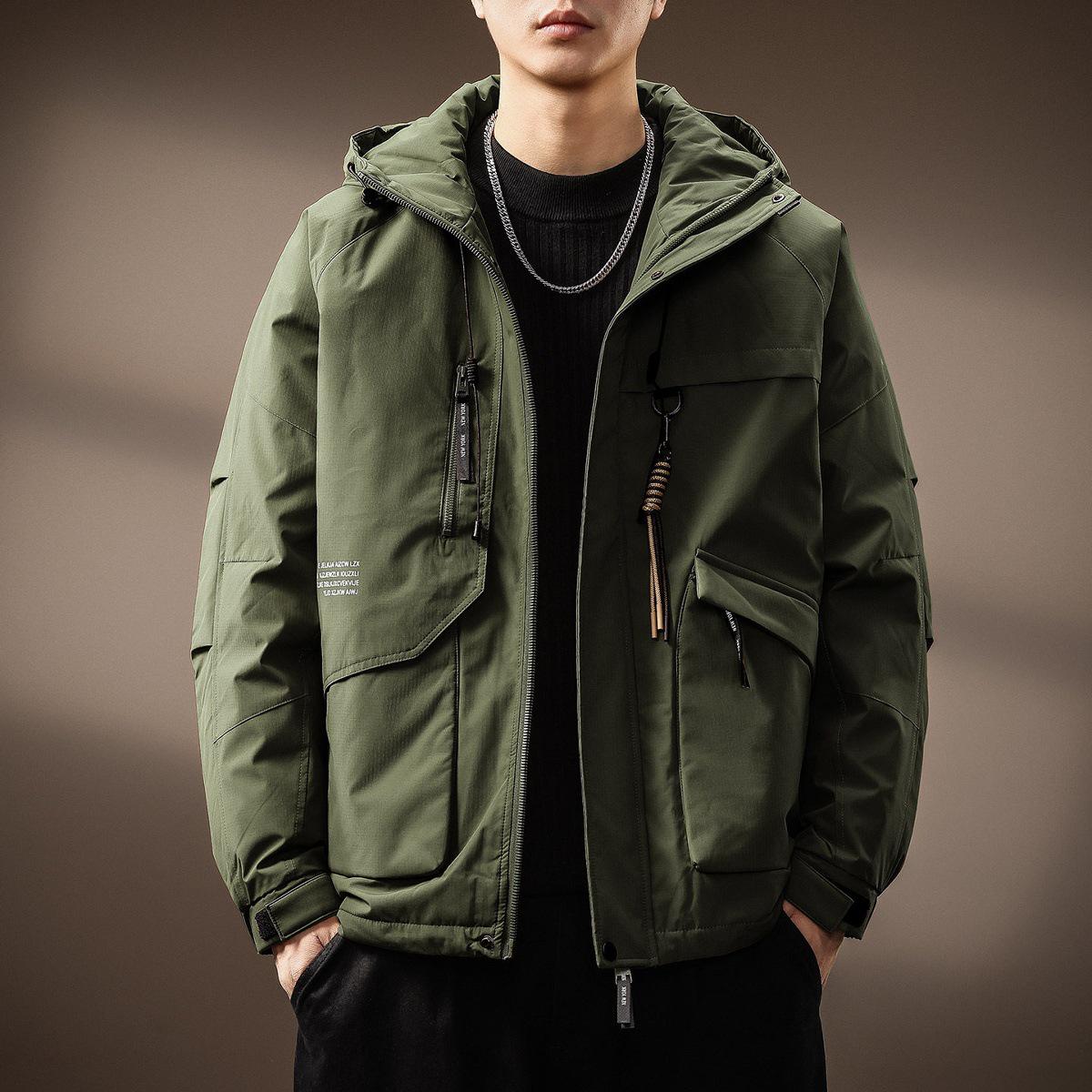 

Men s Retro Casual Hooded Down Jacket - Autumn/Winter 2025 Collection 2XL (170-190 jin) армія зелений колір